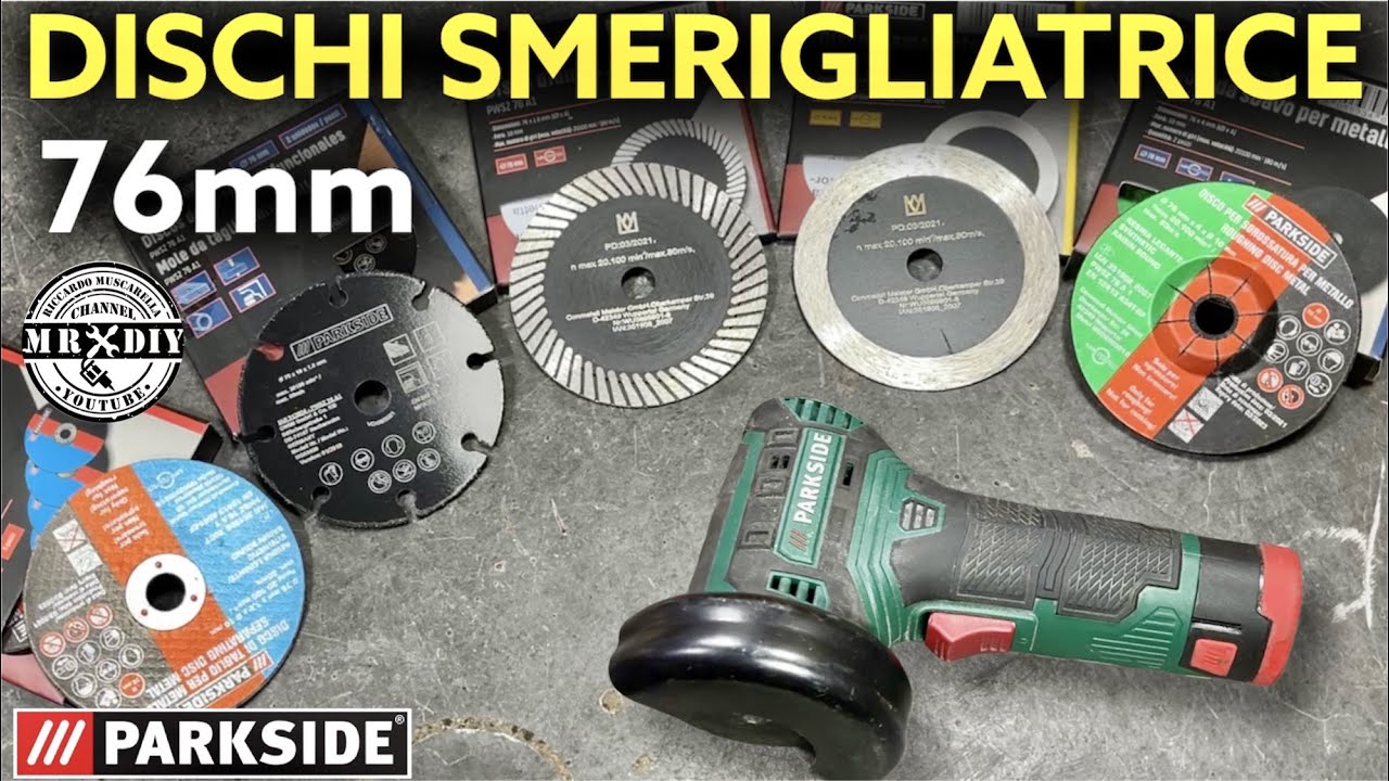 Dischi da 76mm per smerigliatrice angolare da 12V Parkside Lidl. piastrelle, sbavo, legno pwsa 12