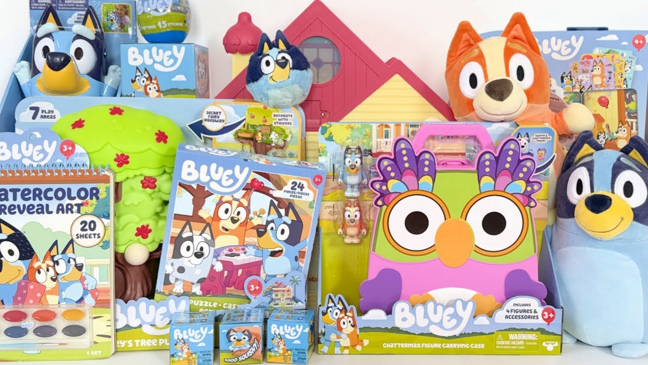 ASMR BLUEY Toys Collection  DIY, Coloring, Unboxing & Review