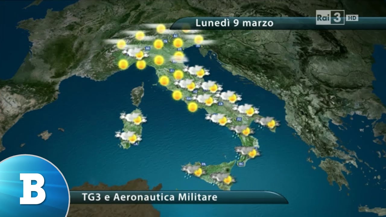 Rai Meteo 3 del giorno 9 marzo 2015