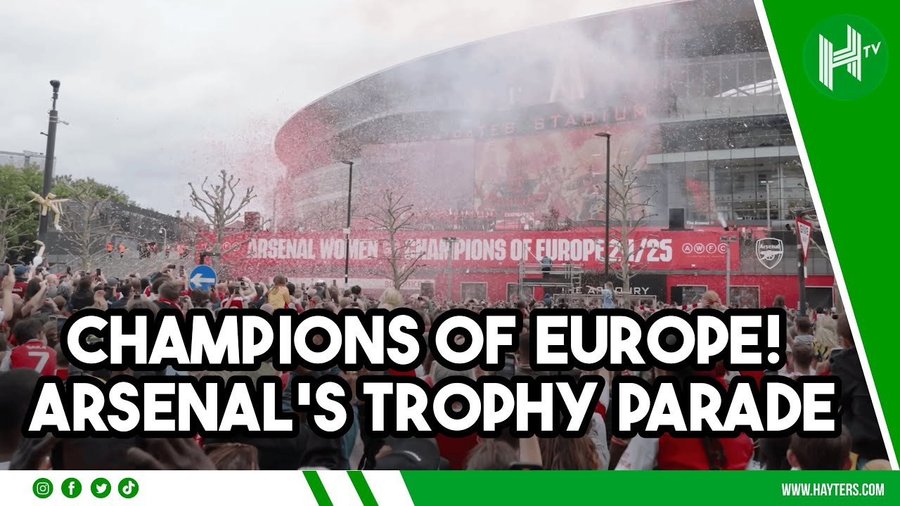 Katie McCabe, Chloe Kelly chants & THOUSANDS of Arsenal fans join Champions League celebrations 🎉