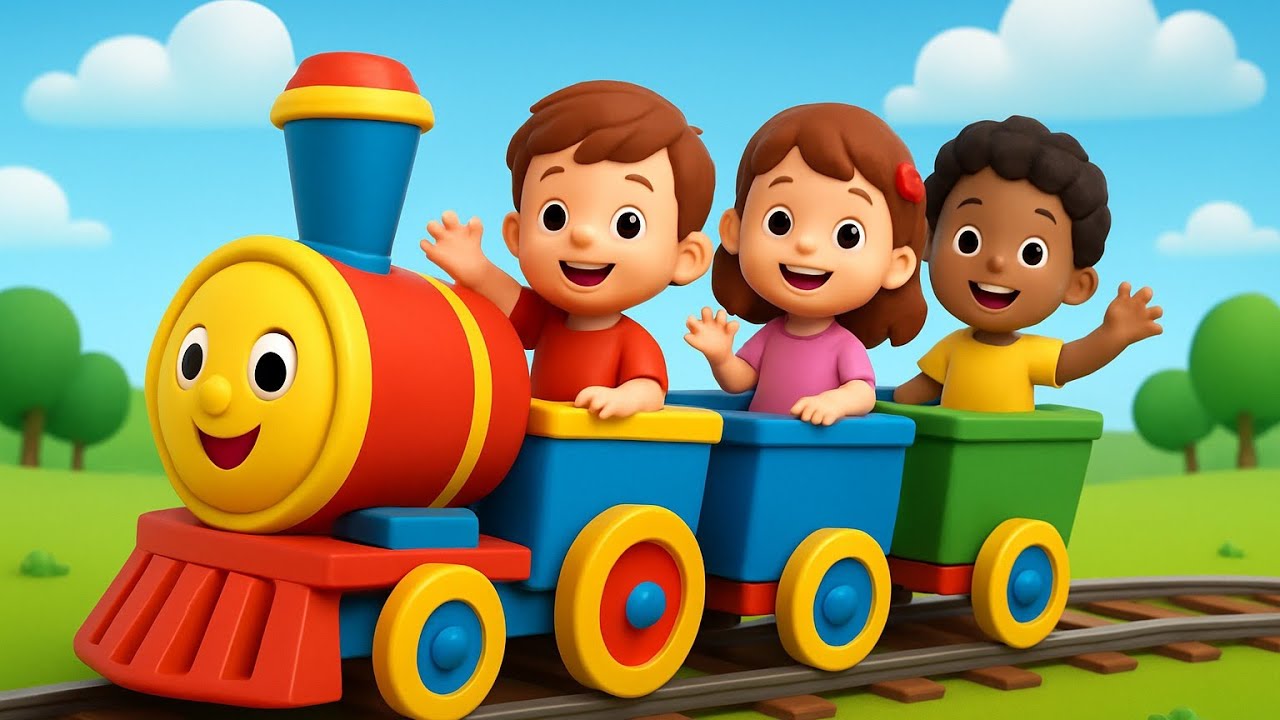 Gadi Aayi Chuk Chuk 🚂 Happy Train Cartoon Song | Hindi Balgeet | Colorful Animation for Kids 