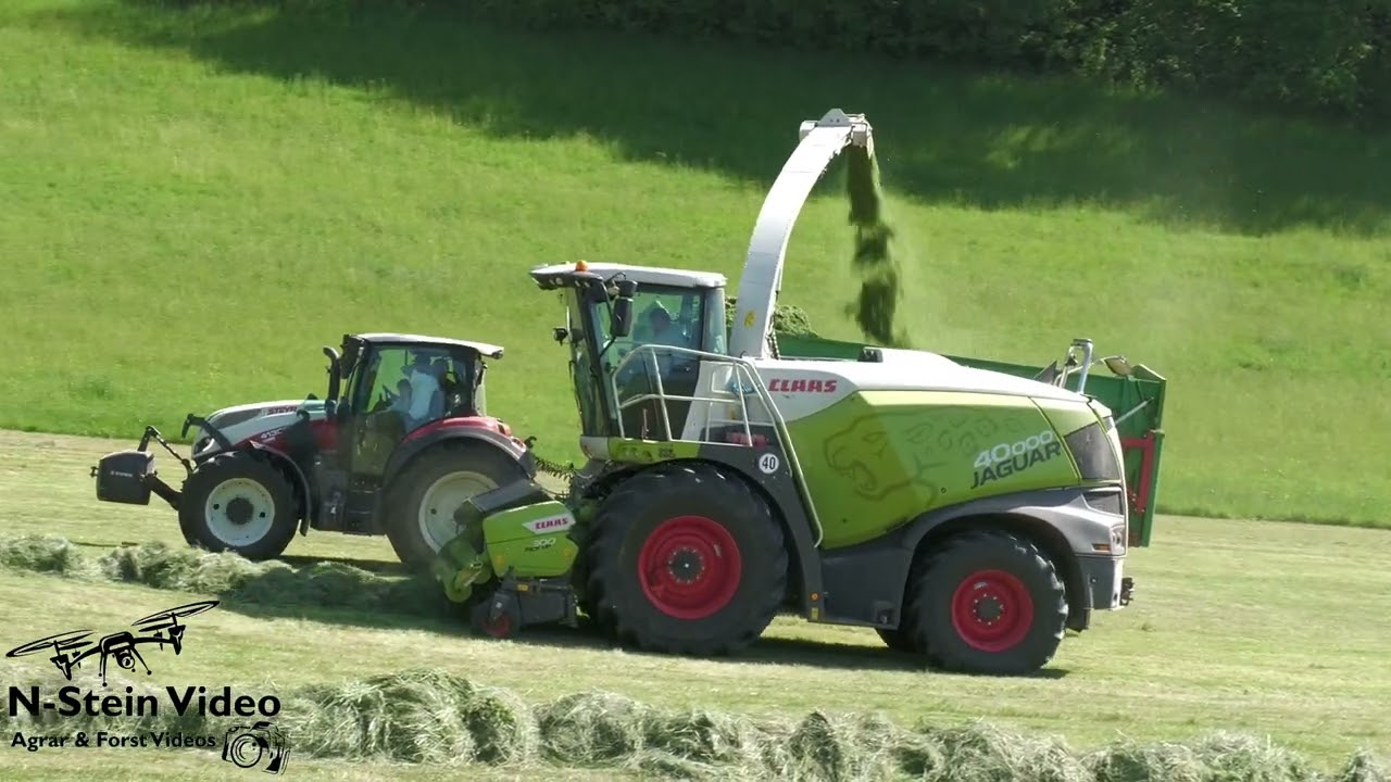 Grasernte 2025 &ndash; 1. Schnitt | Silage h&auml;ckseln mit Claas Jaguar 40000 , Steyr 6145, Case IH 185 - 130