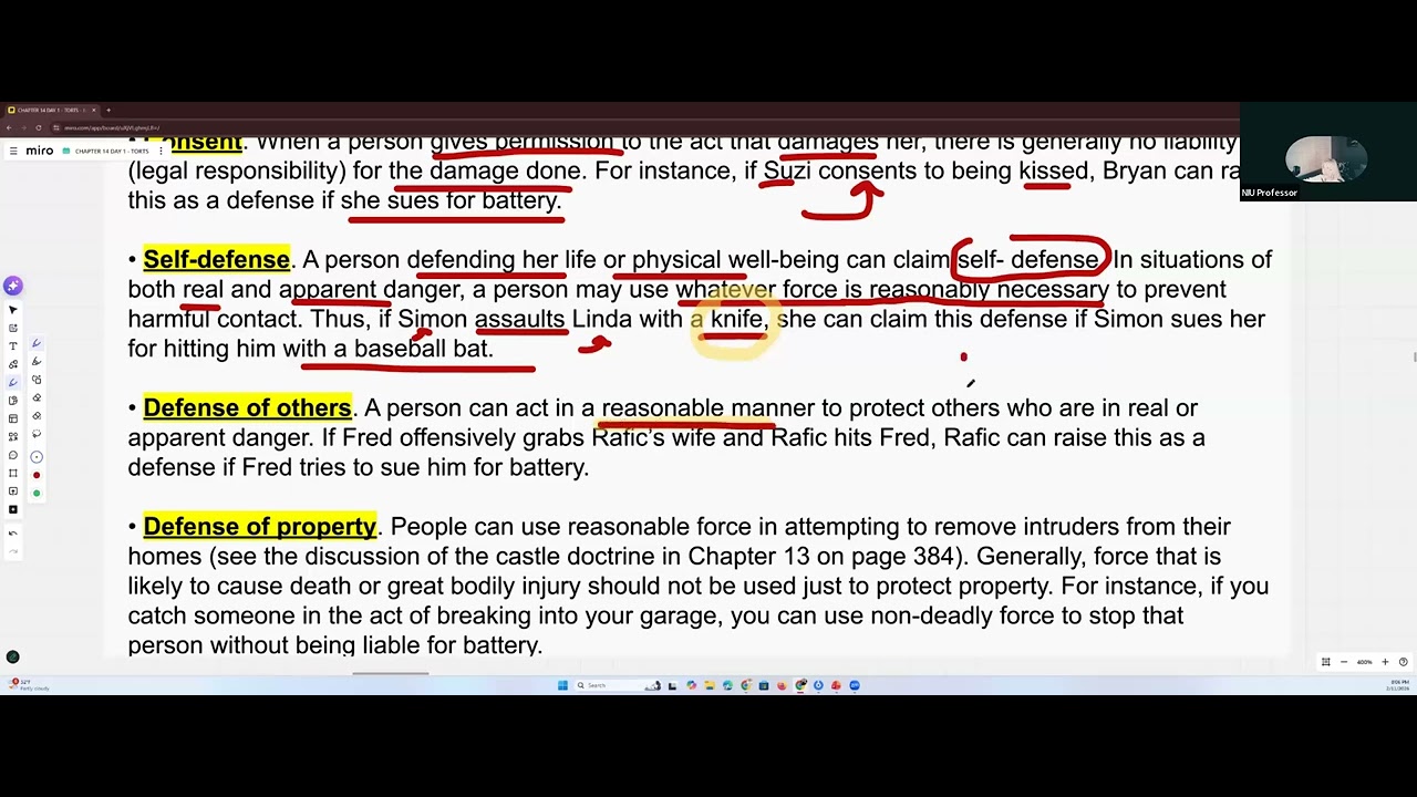 Defenses to Assault and Battery (Tort law)