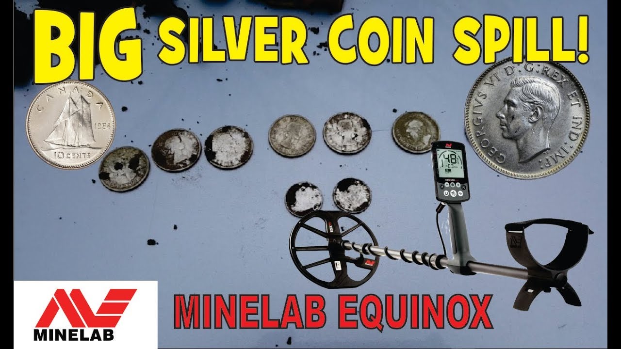 BIG Silver Coin Spill !! OMG! - Metal Detecting Canada - Minelab Equinox Silver Coins
