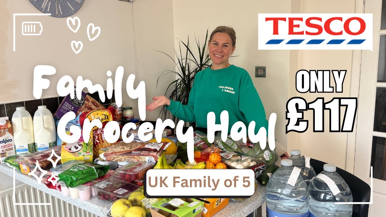 Uk Grocery Haul | Family of 5 | Tesco Food Shop | Restock and Meal Plan #groceryshopping #momof3