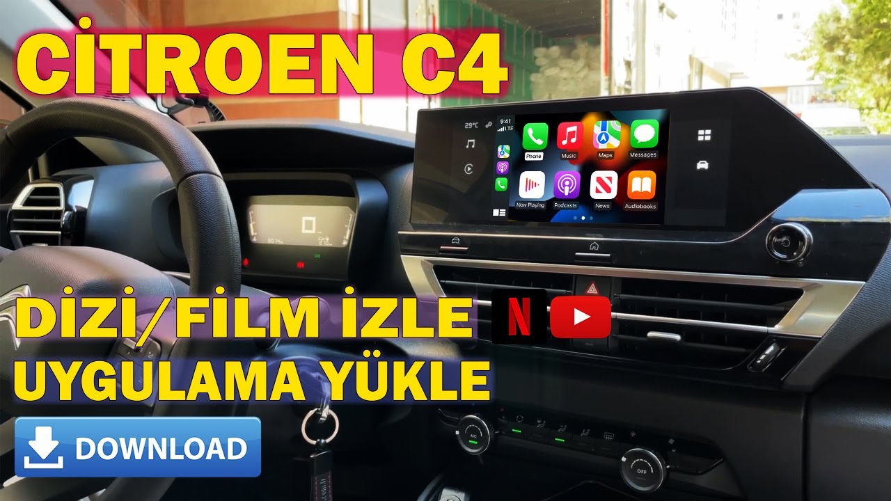 Citroen C4 Kablosuz Carplay ve Android Auto İnterface!
