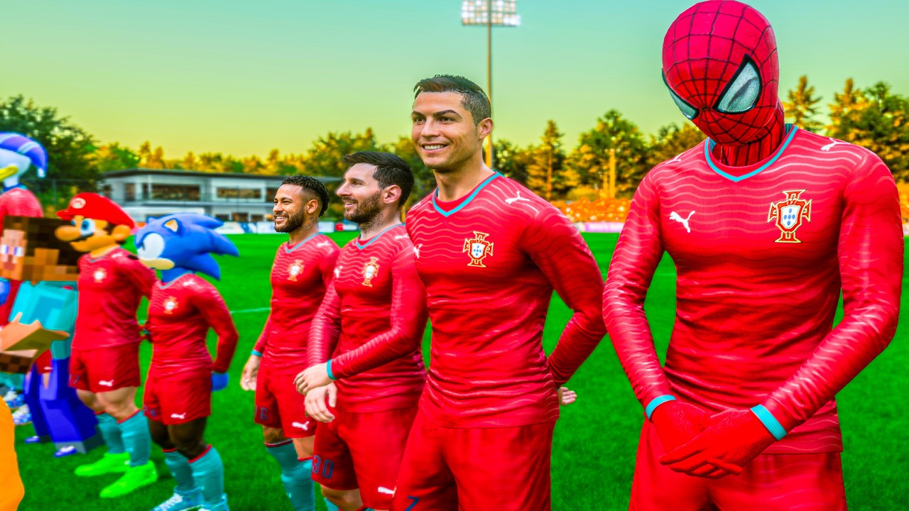 RONALDO,SPIDERMAN,RONALDO,SPIDERMAN,RONALDO,SPIDERMAN AND MESSI & HULK ... THE GOAT