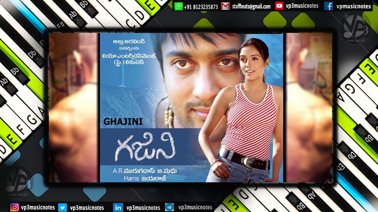 Oru Maalai - Oka Maaru (ghajini) Piano - Guitar - Flute - Violin - Sax