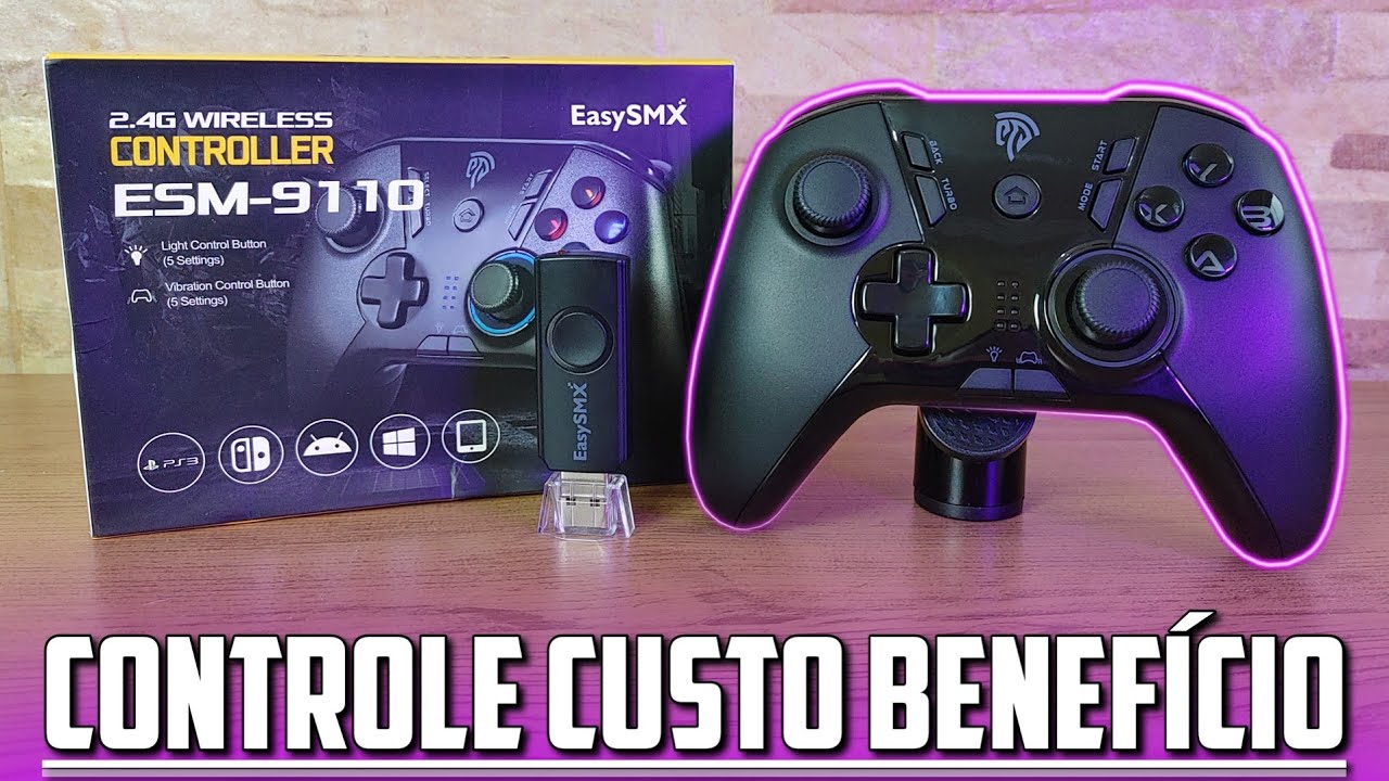O MELHOR CONTROLE at&eacute; 160 reais para PS3 e PC - EasySMX 9110