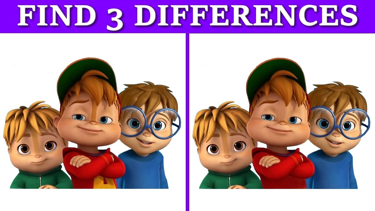 ALVIN AND THE CHIPMUNKS - Find The Difference - QUIZZES AND FUN FOR CHILDREN