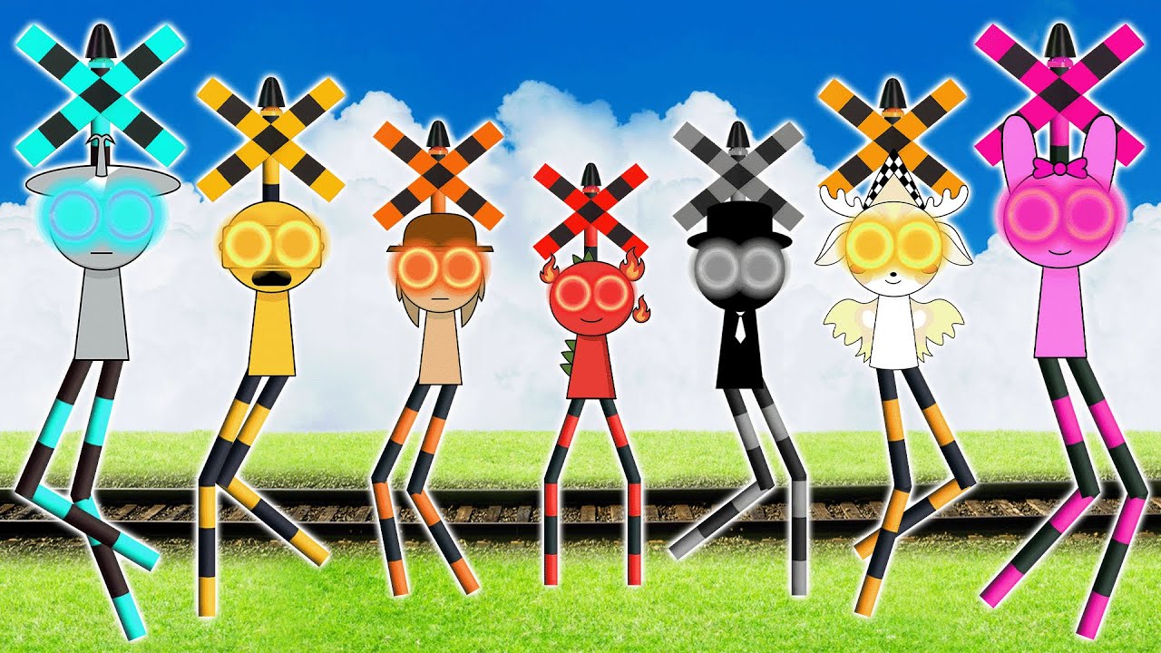 【 踏切アニメ 】SPRUNKIサインNo.1で他のサインを探す Sprunki Incredibox as Fumikiri Railroad Crossings Meme