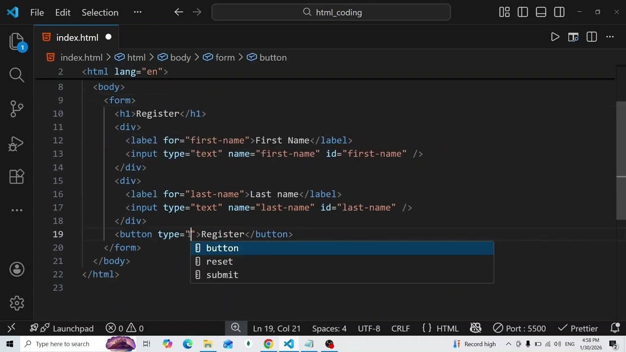 HTML form elementləri 1 ci hissə