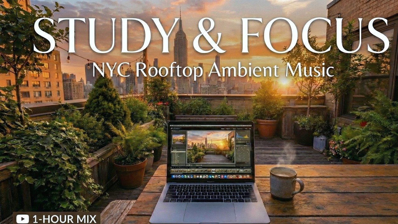 POV: You’re studying or working  on a private NYC rooftop for 1 hour 🌃🌅