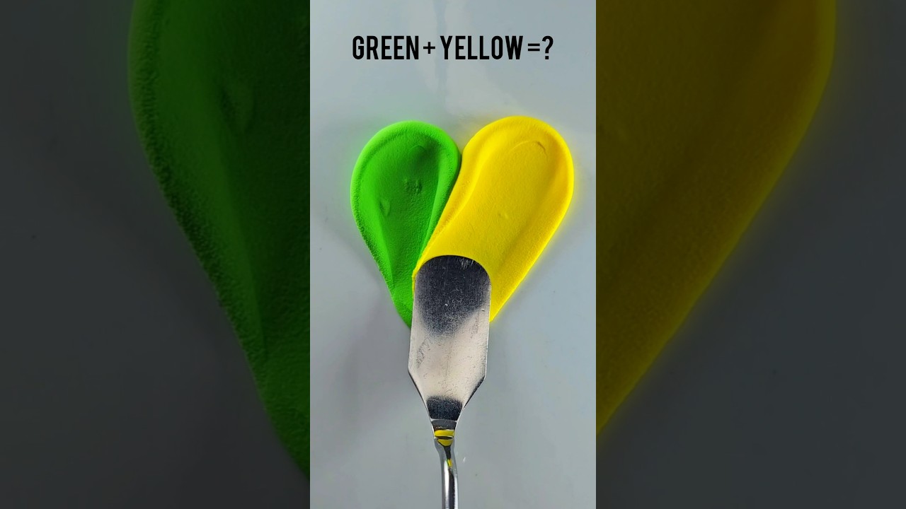 Green+Yellow Color mixing, Guess The Final Color #satisfying #colormixing #mixingcolours