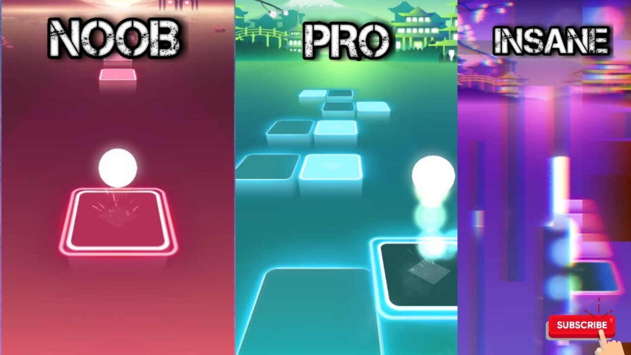 NOOB vs PRO vs INSANE - Tiles Hop: EDM Rush!