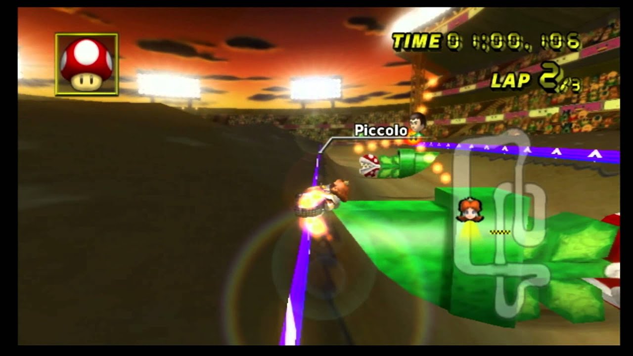 Mario Kart Wii Time Trial: retro Waluigi Stadium (1'57