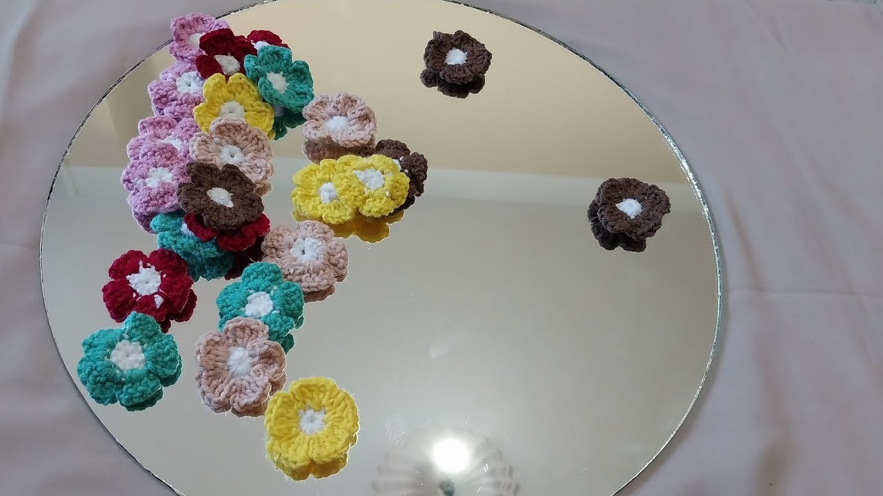شوفوا عملت ايه من بواقي خيوط الكروشيه في المرايا😮🌸 Crochet mirror