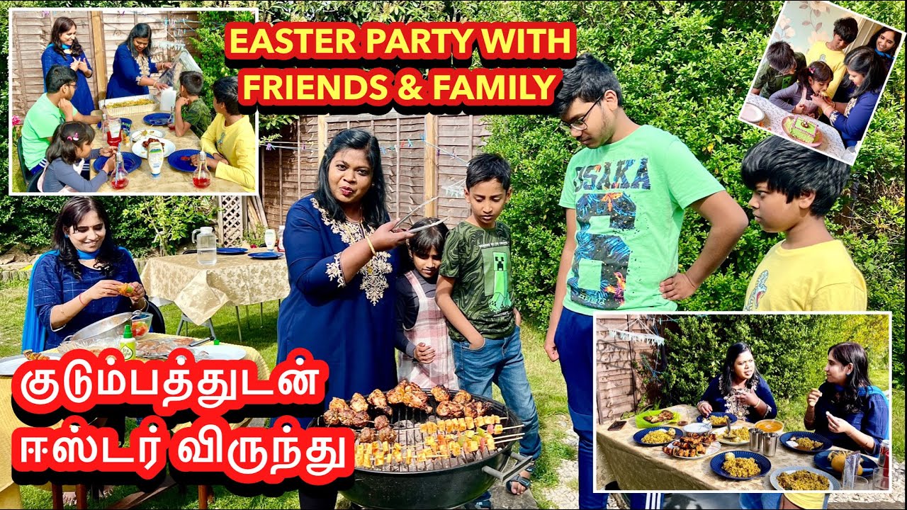 🐐Easter celebration with friends & family at my london home/ பிரியாணி &சுட்ட கறி ஈஸ்டர் விருந்து🎉