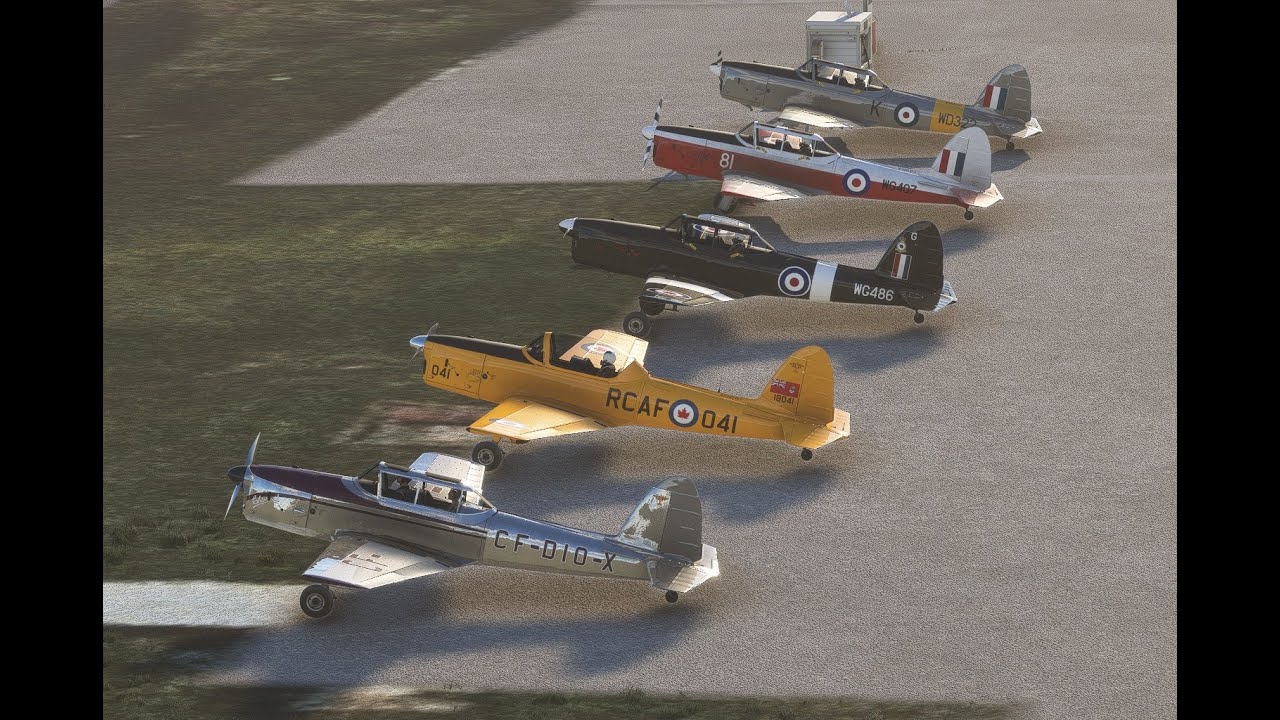DHC-1/ T.10 Chipmunk formation flight MSFS
