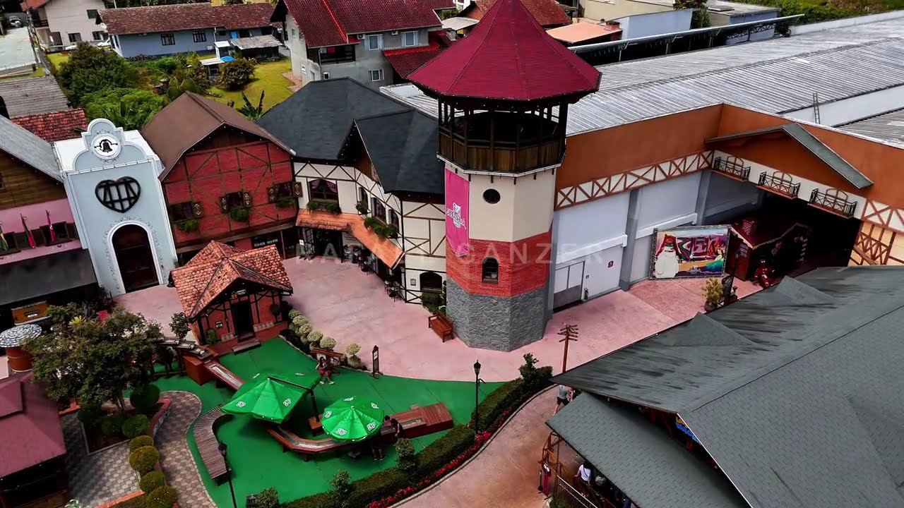 (4K) DRONE • Flying Over Alles Park in Pomerode, Brazil | A Magical German-Style Theme Park