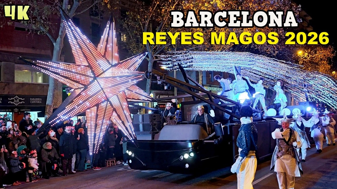 CABALGATA de los REYES MAGOS en BARCELONA 2026 ESPAÑA 4K