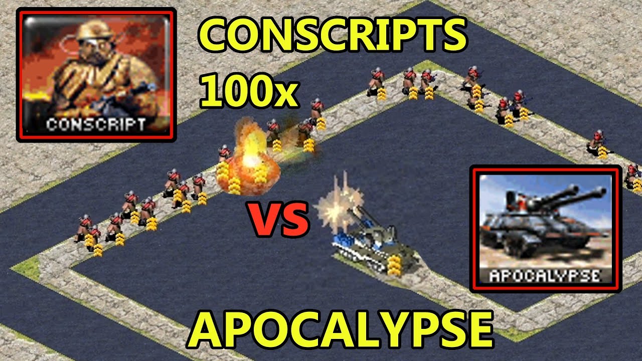 Apocalypse TD vs 150 Conscripts - [Red Alert 2]