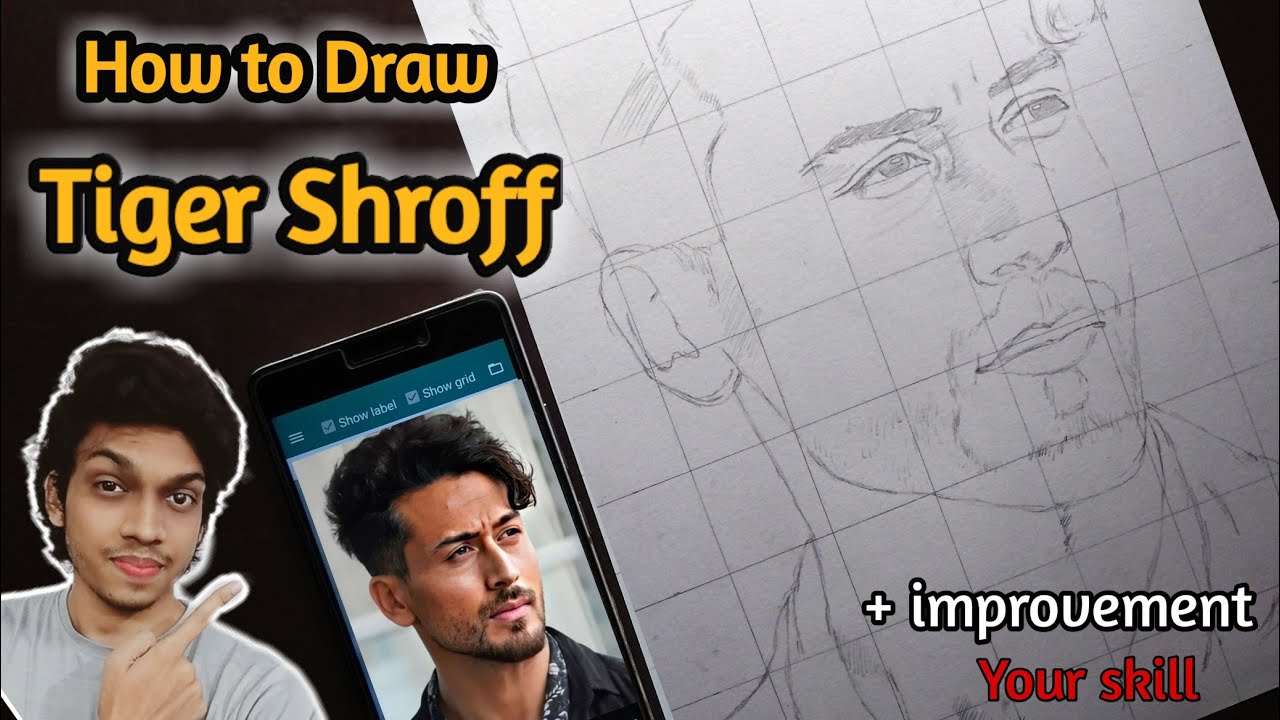 How To Draw tiger shroff Step by Step Sketch Tutorial  // Outline Tutorial tiger shroff🔥