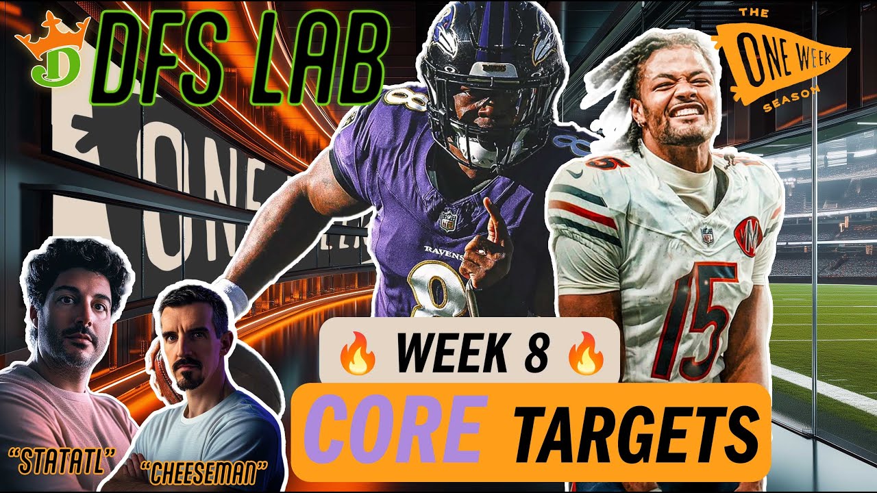 🚨Week 8 DraftKings TOP Plays NFL DFS 2025 | Jonathan Taylor Build | Lamar Jackson Skinny Stack