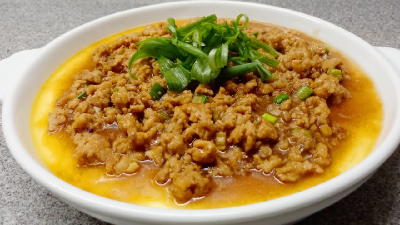 STEAM TELUR TAHU SIRAM DAGING AYAM CINCANG SUPER LEMBUT || STEAMED EGG TOFU WITH MINCED CHICKEN