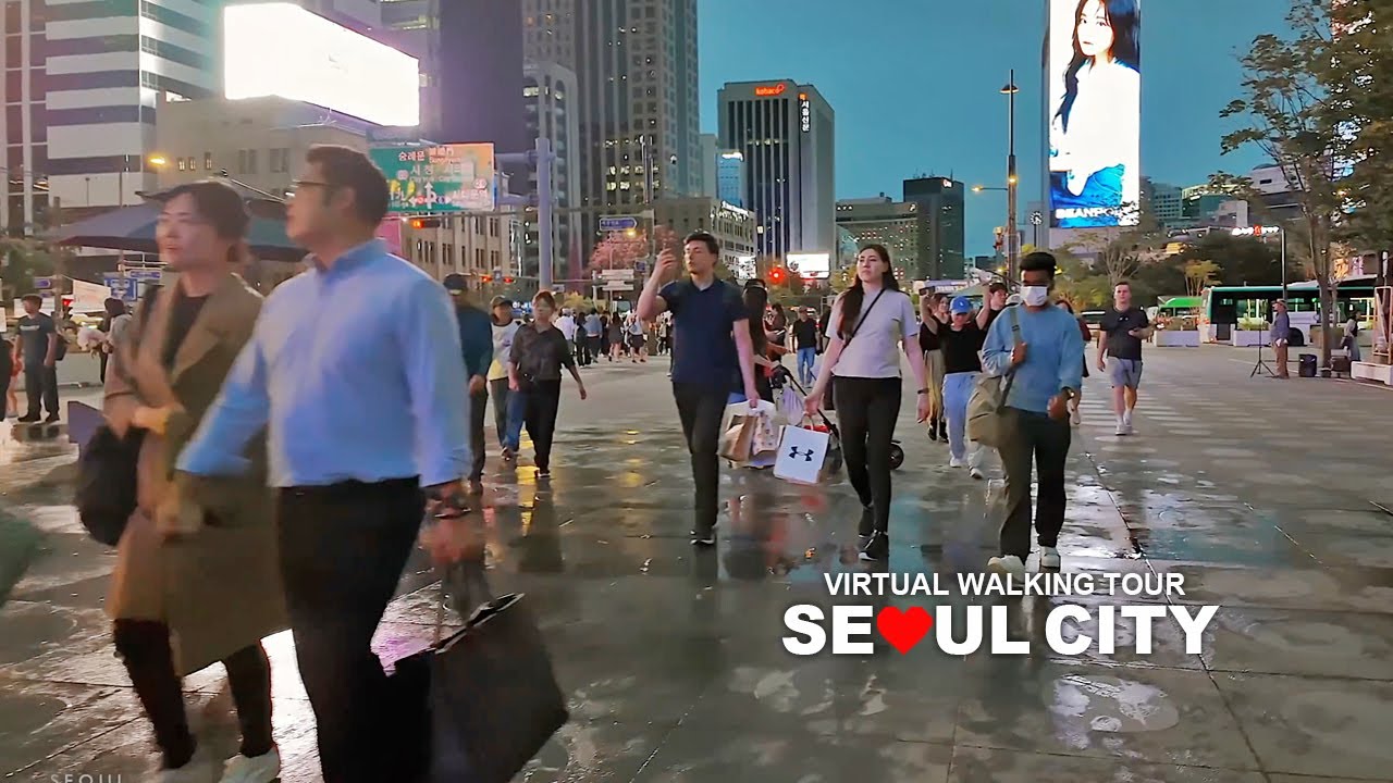 SEOUL CITY TRAVEL 27 - Downtown Seoul Gwanghwamun, Cheonggyecheon, Euljiro, Jongno, Ikseon-dong, 4K