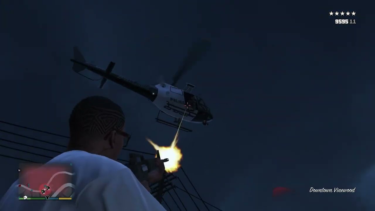 GTA V: Drunk Franklin And Trevor, Lamar, Jimmy 5 Star Shootout Rampage