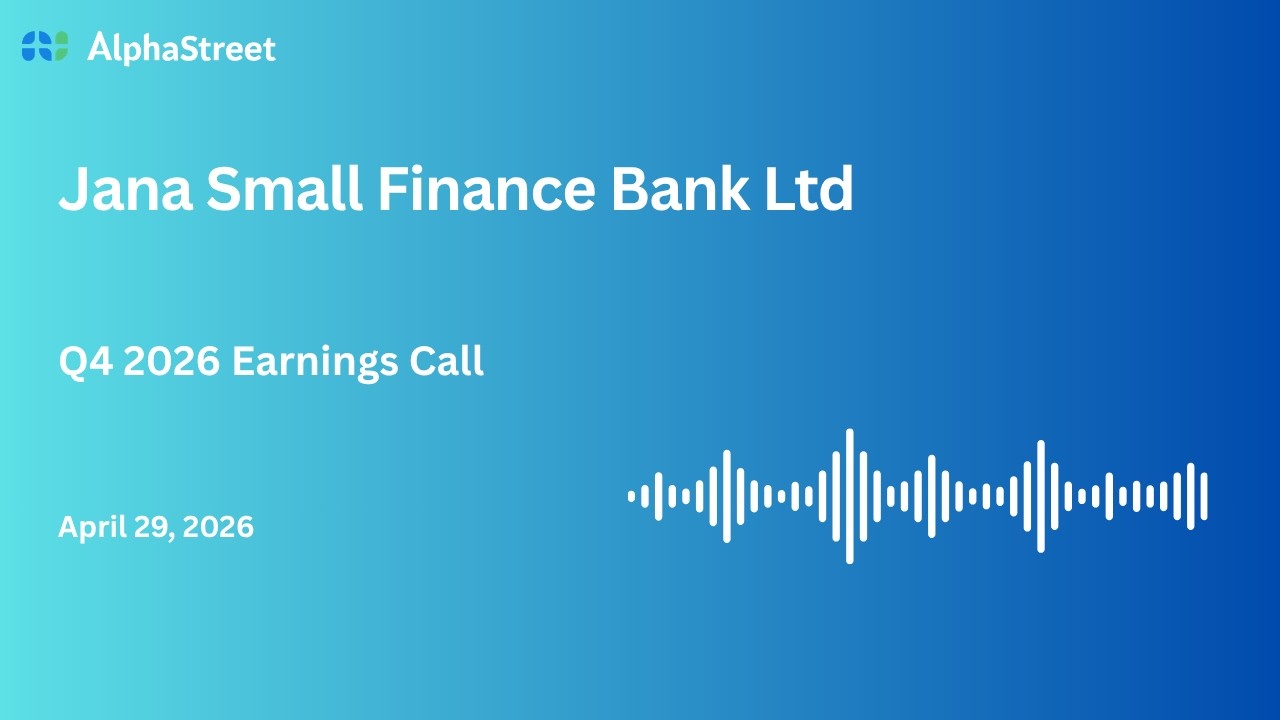Konferencja telefoniczna Jana Small Finance Bank Ltd dotycząca wynik&oacute;w finansowych za IV kwartał ...