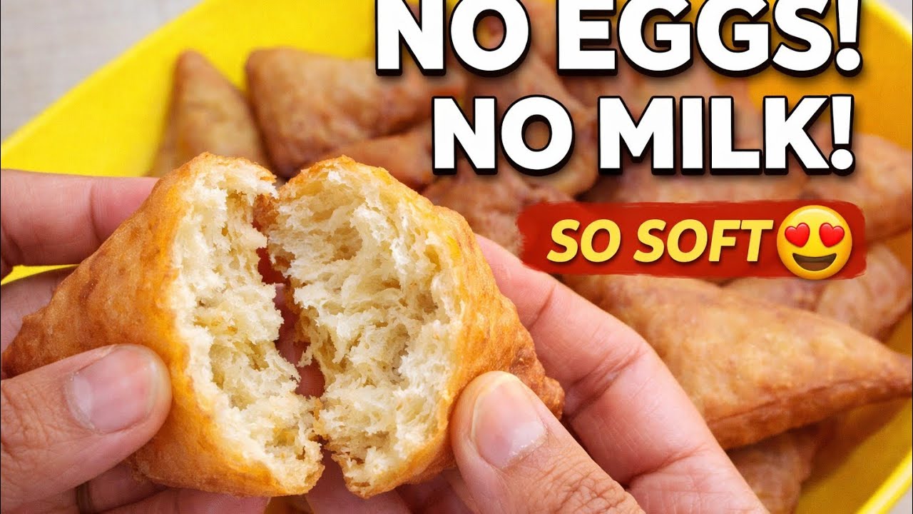 HOW TO MAKE SOFT MANDAZIS WITHOUT EGGS or MILK | SIMPLE & SO YUMMY 😍🤤