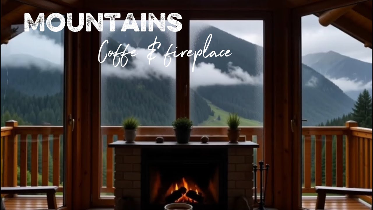Mountain Serenity٫ Fireplace, Coffee & Relaxing Music|آرامش در کوهستان قهوه، شومینه|موسیقی ملایم