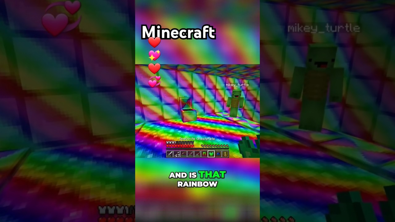 Minecraft JJ and Mikey Victory! Rainbow Armor FTW!#minecraft#youtubeshorts #viralshort