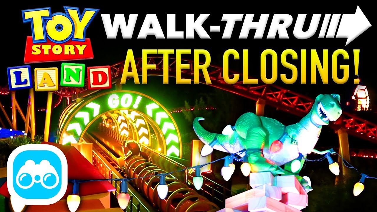 Toy Story Land Walkthrough AFTER CLOSING! Empty Land, No Crowds!