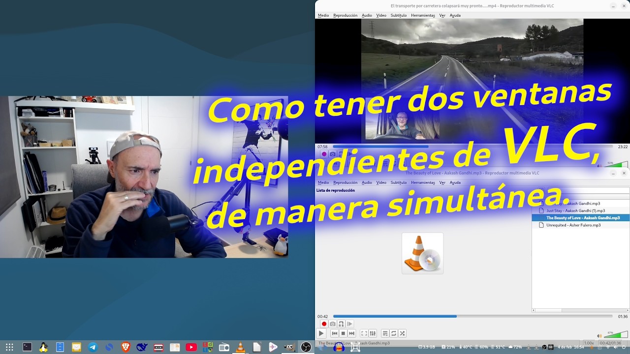 Como tener dos ventanas independientes de VLC, de manera simultánea.