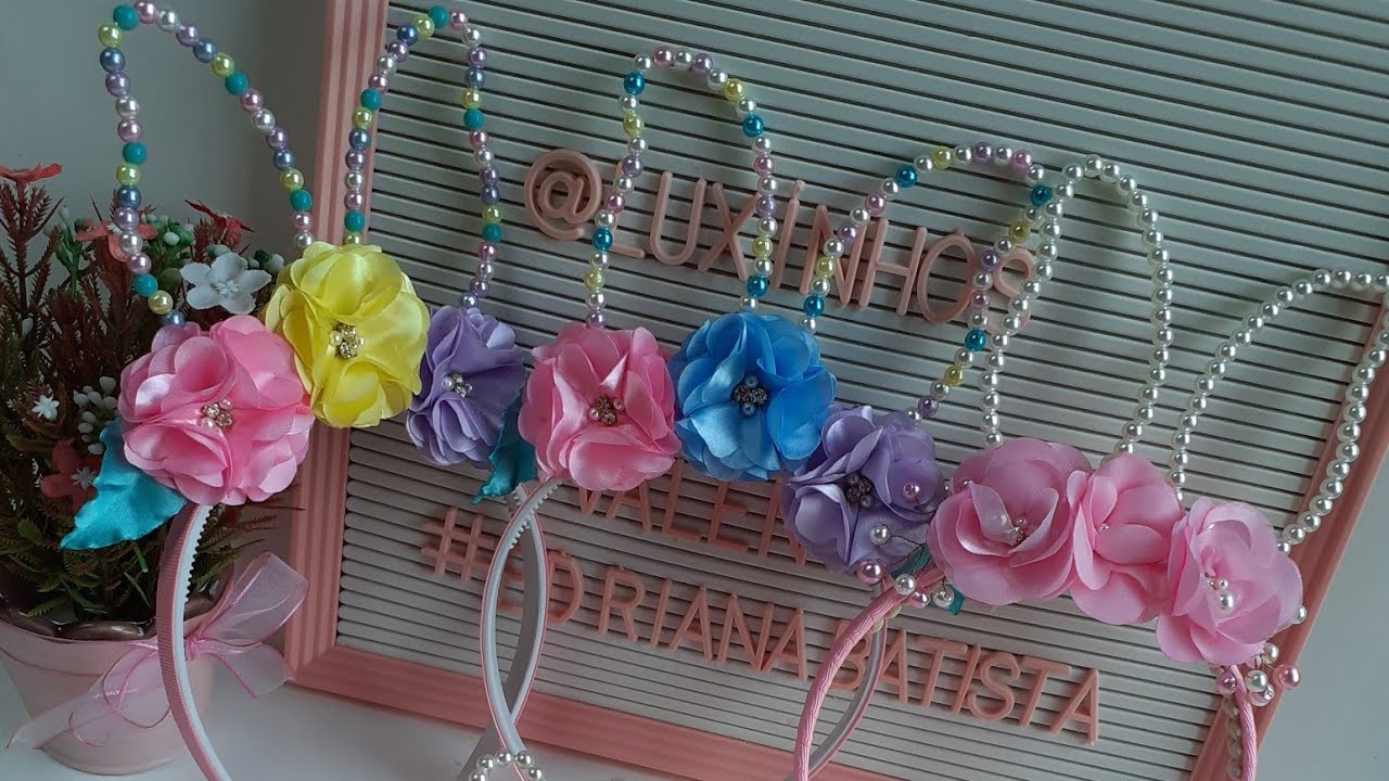 Tiara Páscoa orelinhas🐰de pérolas By Edriana Batista.