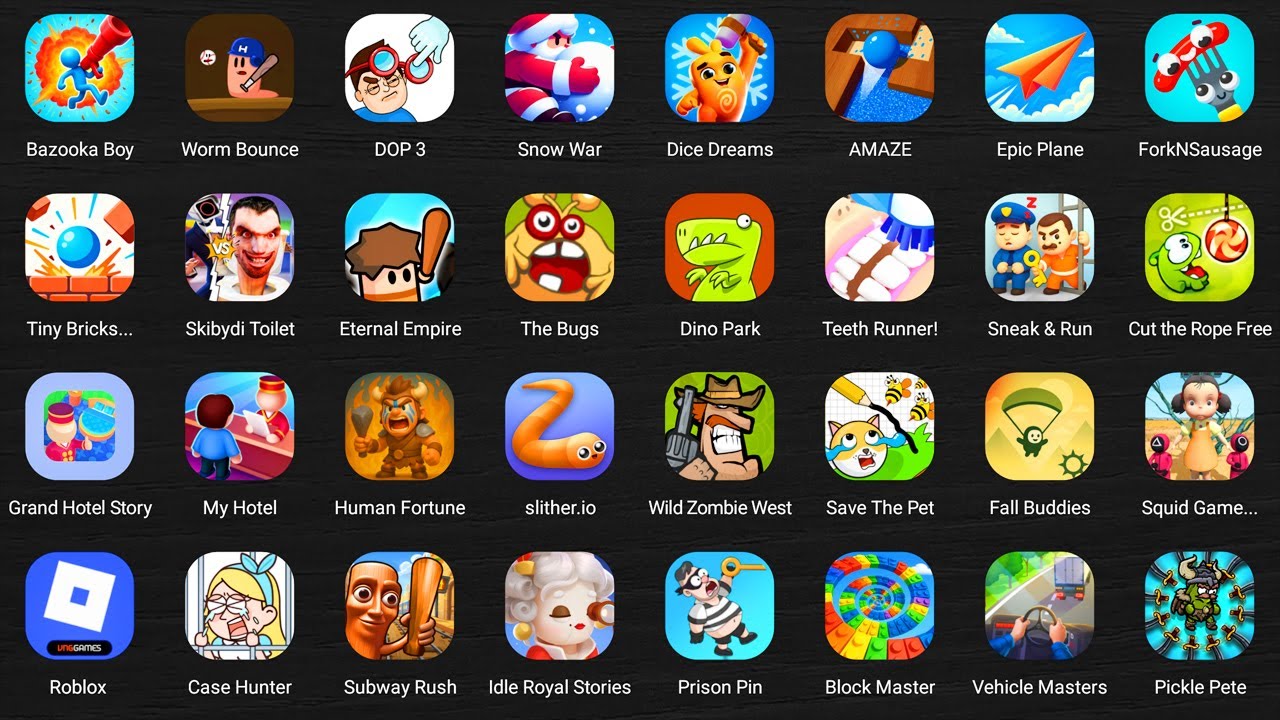 Roblox,Hungry Worm Prison,Slendrina:The Cellar,Save The Fish,Thief PuzzlePoppy Playtime 5,Ink Games