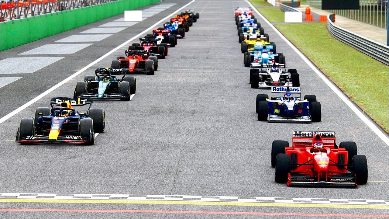 F1 2023 Cars vs F1 1997 Cars - Monza GP