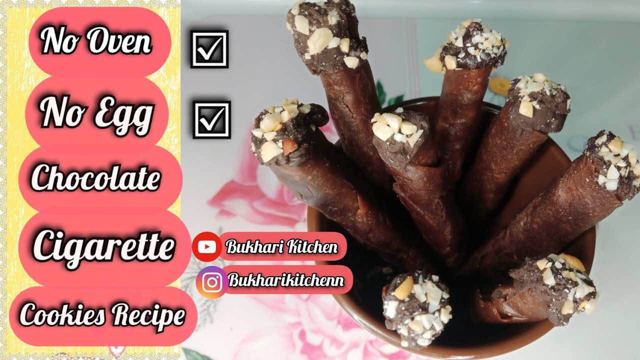 Chocolate Wafer Rolls Recipe | No Oven No Egg Chocolate Cigarette Cookies Recipe