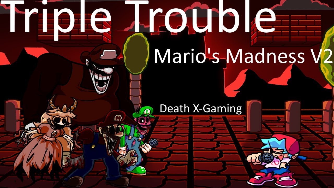 Friday Night Funkin' - Triple Trouble But Mario Madness V2 (FNF MODS)