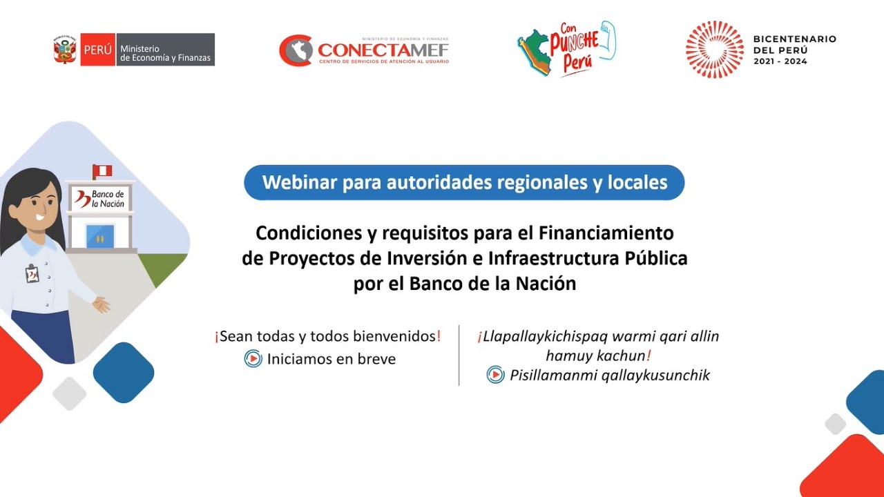 Webinar para autoridades: Condición para la financiación de Proyectos de Inversión e Infraestructura