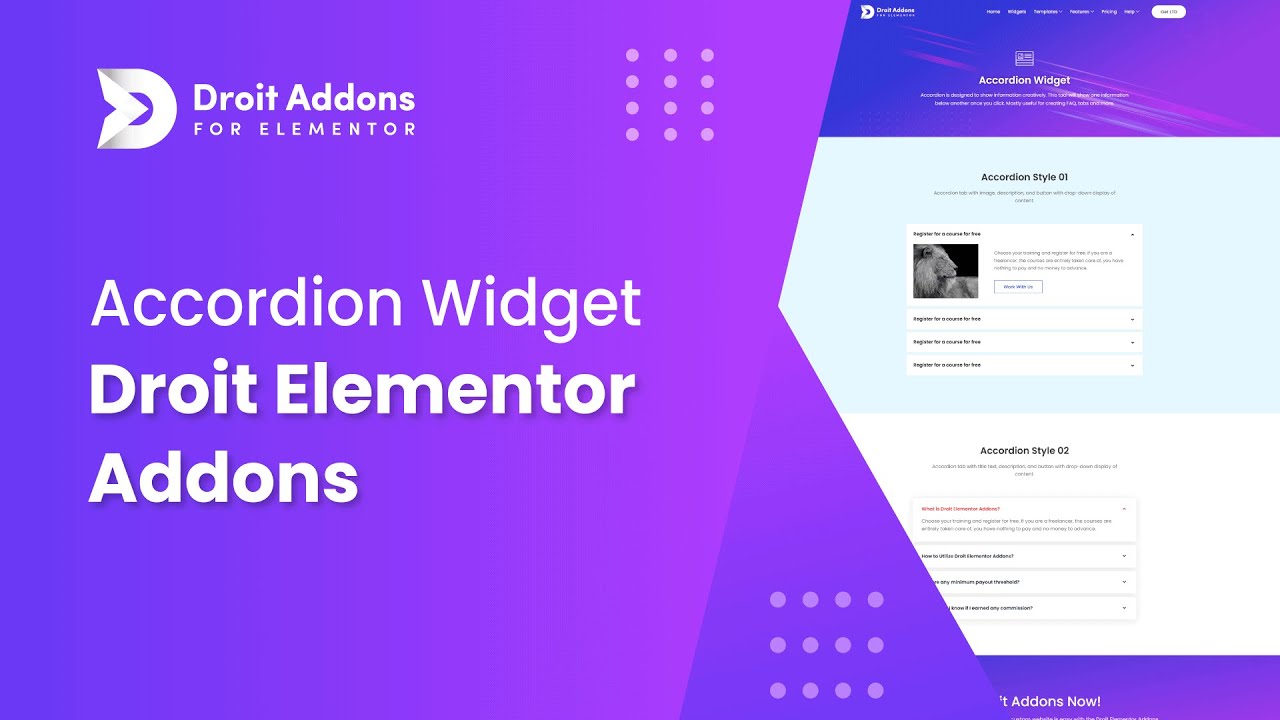Accordion Widget | Droit Addons for Elementor