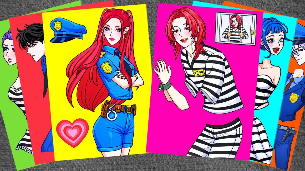 [👑paper diy👑] Police Girl Huntrix Mira Catching Prisoner Saja Boys 🚓 KPop Demon Hunters Sticker Book