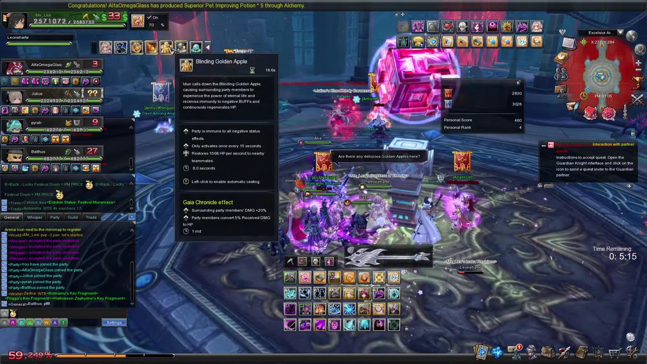 Aura Kingdom Online - S33 Scythe PvP Excelsior Arena 5 vs 5 Round 1 in 29 June 2025