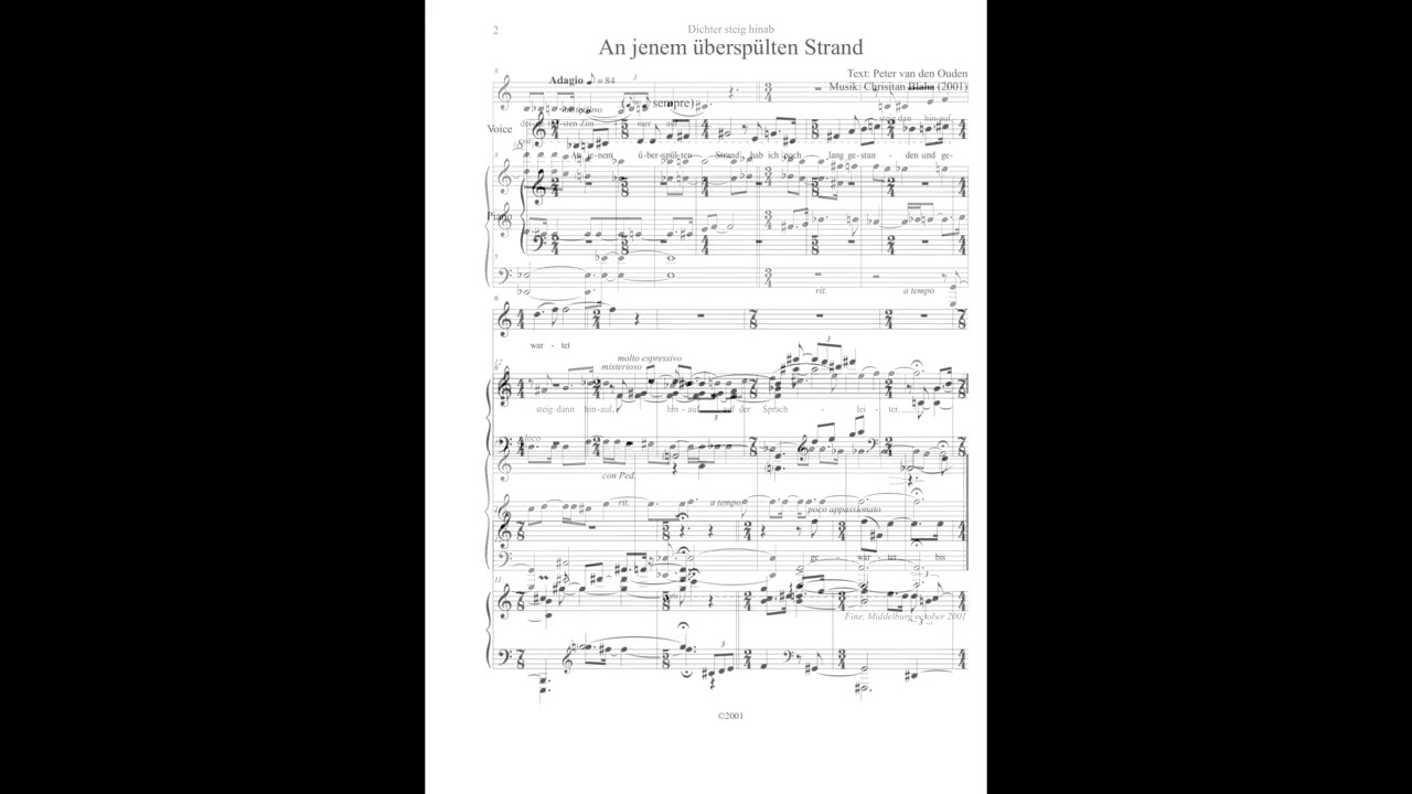 ZWEI LIEDER  (TWO SONGS) - for voice and piano | CHRISTIAN BLAHA (2001)