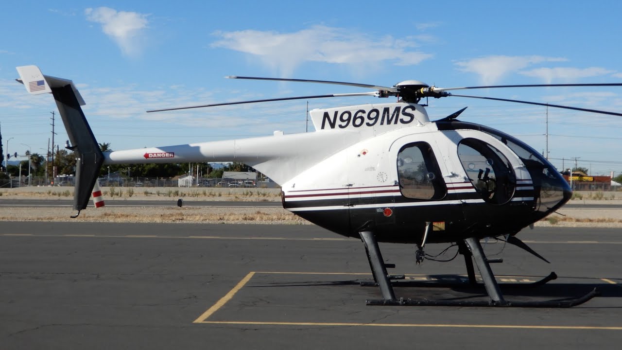 MD500E Start-Up & Takeoff N969MS (Hughes 500/MD369E) Helicopter