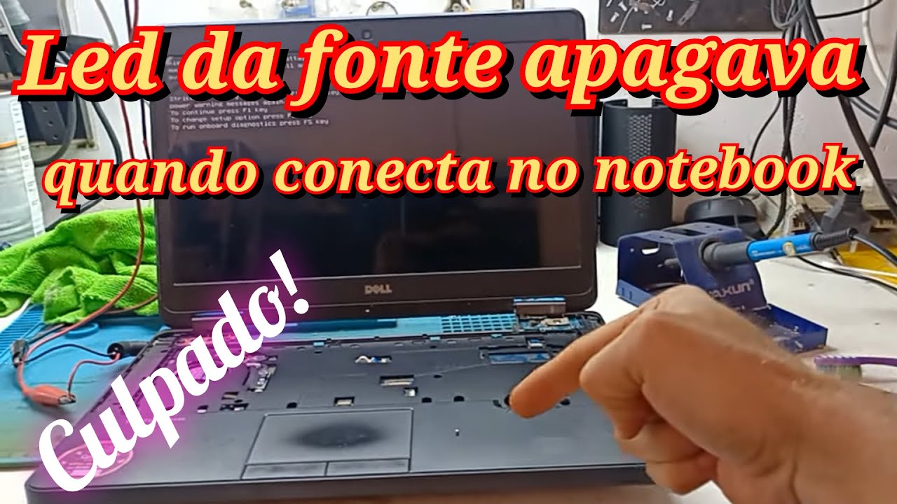 Notebook DELL Latitude e5440 não liga ....  led da fonte apaga quando conecta no notebook.. curto !