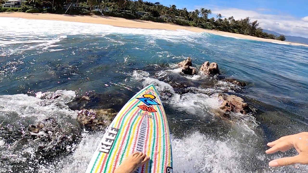 Surfing Through Rocks POV Full Experience